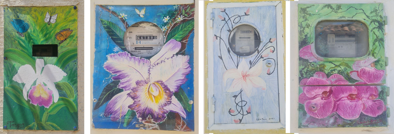 Щитки на "цветочной" улице в городе Сан Хиль