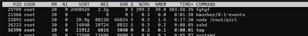 Процесс со случайным набором символов явно не наш
