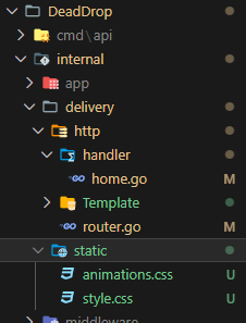 Добавление директории статики