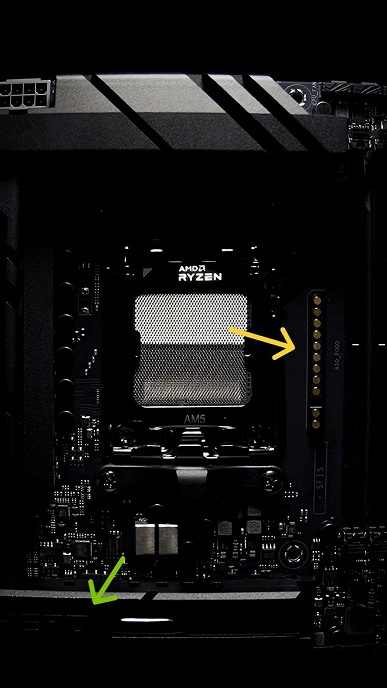 Испарительная камера для SSD, странные контактные площадки и слоты памяти NitroPath DIMM. Asus тизерит новые системные платы AM5 Neo