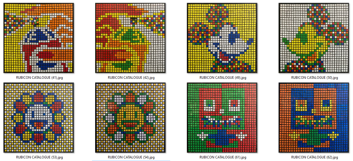 Андрей Маслов. Двусторонние мозаики из 100 кубиков Рубика (выставка RUBICON)