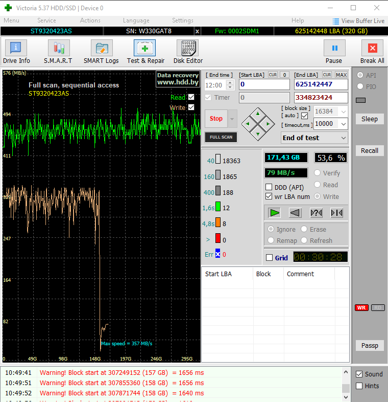Ступенька по скорости не очень, но пишет без ошибок. Думаю найдутся знатоки которые вкурсе это норма или нет, буду рад любым комментариям по теме