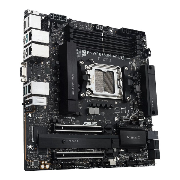 Micro-ATX, но четыре слота DIMM, два слота PCIe и два слота для SSD M.2. Представлена плата Asus Pro WS B850M-ACE SE - 1 Micro-ATX, но четыре слота DIMM, два слота PCIe и два слота для SSD M.2. Представлена плата Asus Pro WS B850M-ACE SE