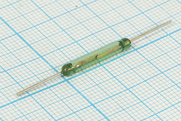 Так выглядит замыкающий геркон - контакт детали и стеклянная колба   