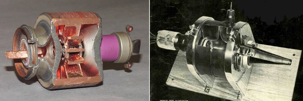 Магнетрон и клистрон в разрезе