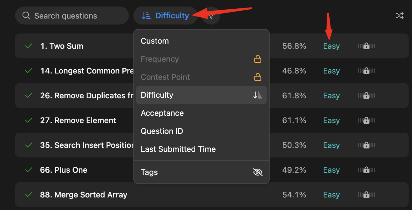 Отсортированный по сложности список задач на LeetCode проще для учебы