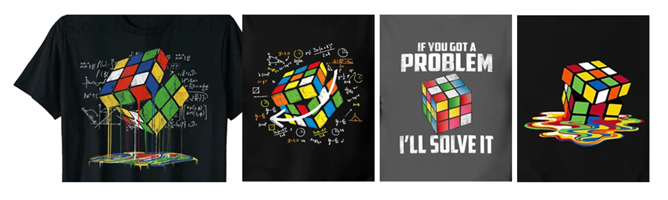 Принты на футболках с «невозможными» кубиками Рубика