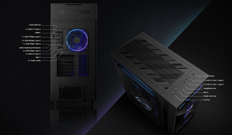 Asus представила ROG G1000 — огромный 40-килограммовый игровой ПК с тремя голографическими вентиляторами - 3 Asus представила ROG G1000 — огромный 40-килограммовый игровой ПК с тремя голографическими вентиляторами