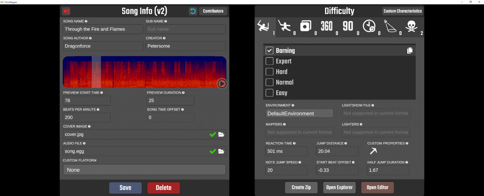 Редактирование информации о карте.