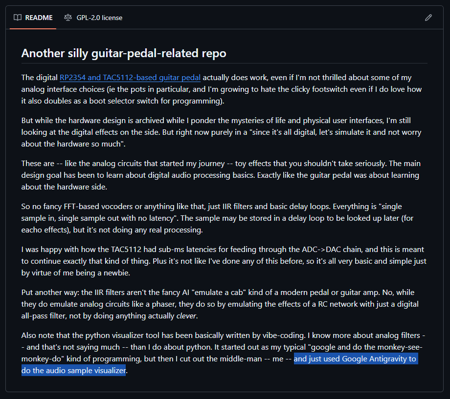 Линус Торвальдс навайбкодил проект для гитары при помощи Google Antigravity - 1 Линус Торвальдс навайбкодил проект для гитары при помощи Google Antigravity - 1