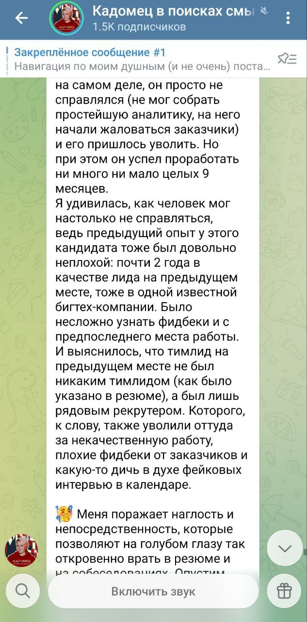 Соискатель получил отказ в работе от Авито после фидбэка из Яндекса - 2
