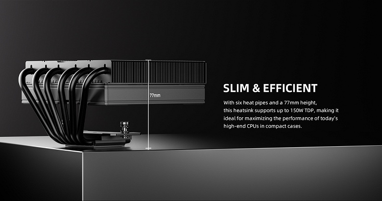 Представлен ID-Cooling IS-77-XT Black: чёрный низкопрофильный кулер со скрытым вентилятором - 2 Представлен ID-Cooling IS-77-XT Black: чёрный низкопрофильный кулер со скрытым вентилятором