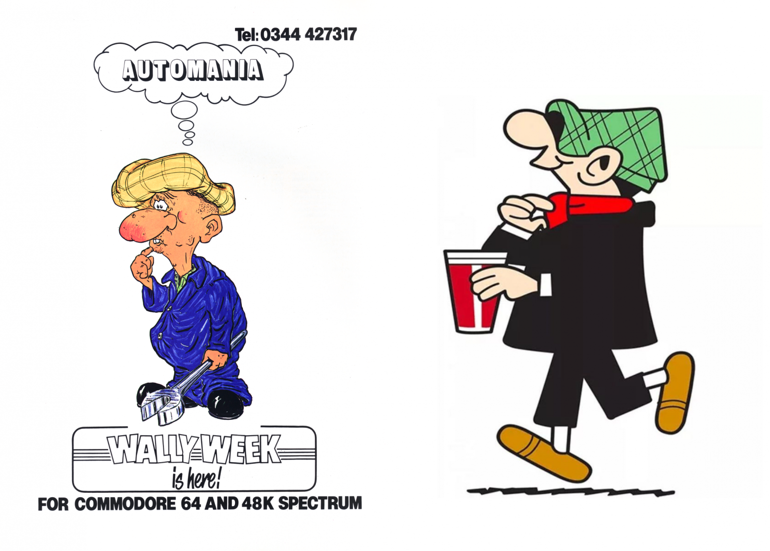 Слева — Уолли Уик на рекламе Automania. Справа — Энди Кэпп