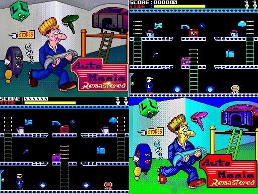 Скриншоты из ремейка Automania для ZX Spectrum Next