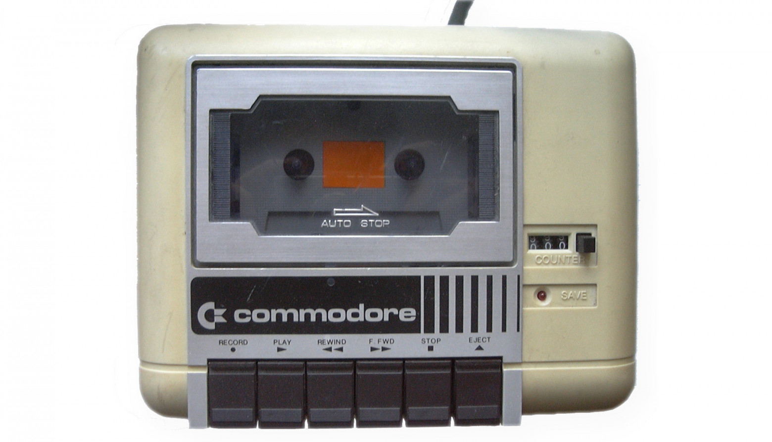 Кассетный накопитель Commodore Datasette. Фото Toni Saarikko