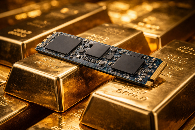 SSD теперь реально дороже золота: твердотельные накопители обогнали драгоценный металл по цене за грамм - 1 SSD теперь реально дороже золота: твердотельные накопители обогнали драгоценный металл по цене за грамм
