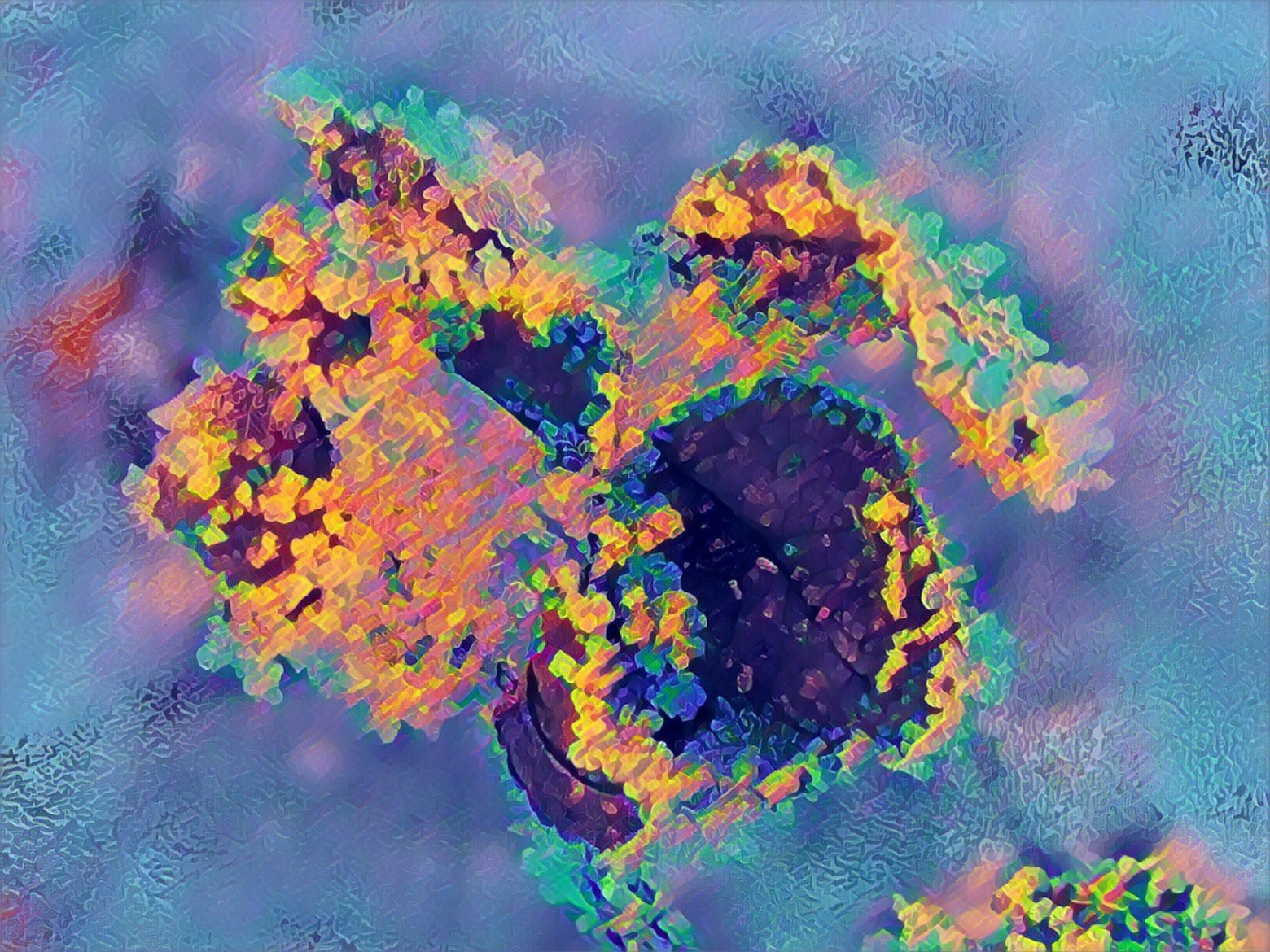 Рис. 8. Мой арт "Морозная цветомузыка" в обработке приложением Prisma