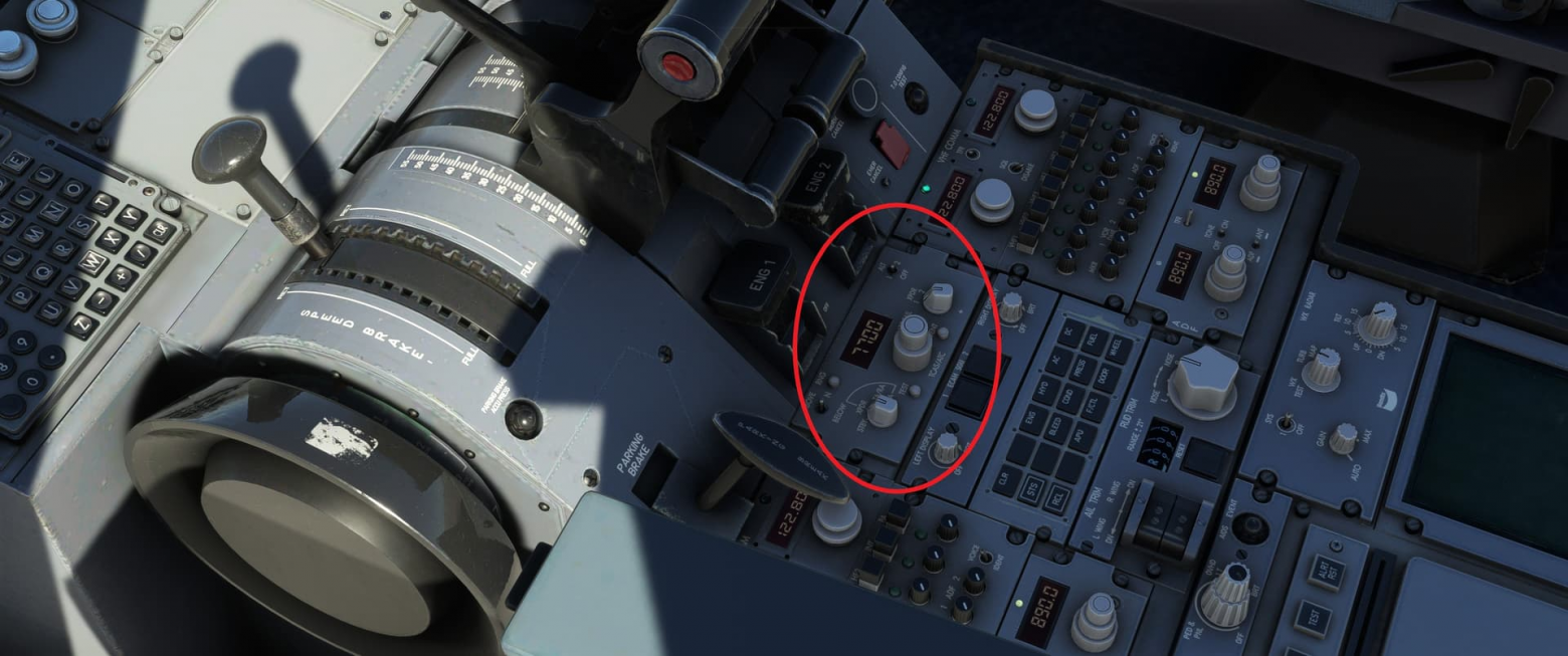 Панель ввода кода опознавания на Airbus A310