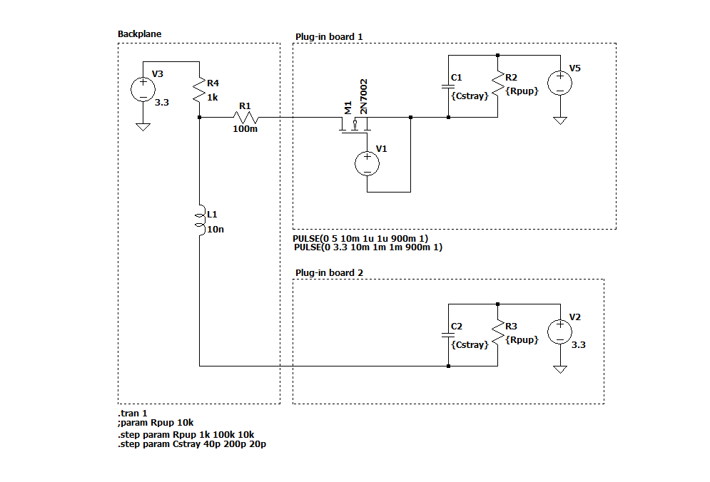 Схема с сильной подтяжкой на бэкплейне