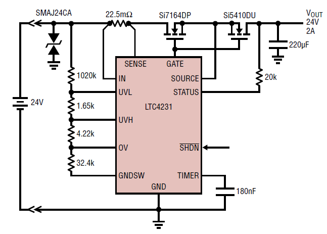 Стандартная схема подключения LT4231