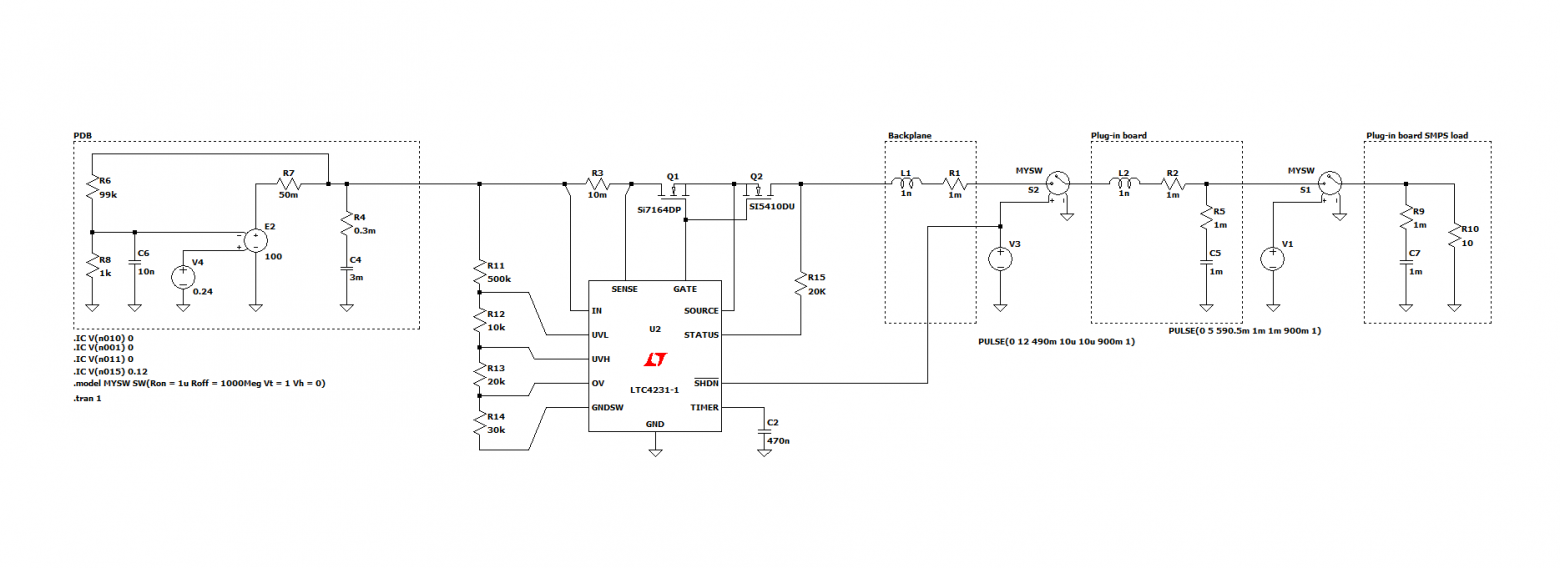 Схема с hotswap контроллером