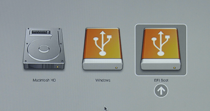  Рис. 3. MacBook в режиме «Startup Manager», три варианта загрузки.