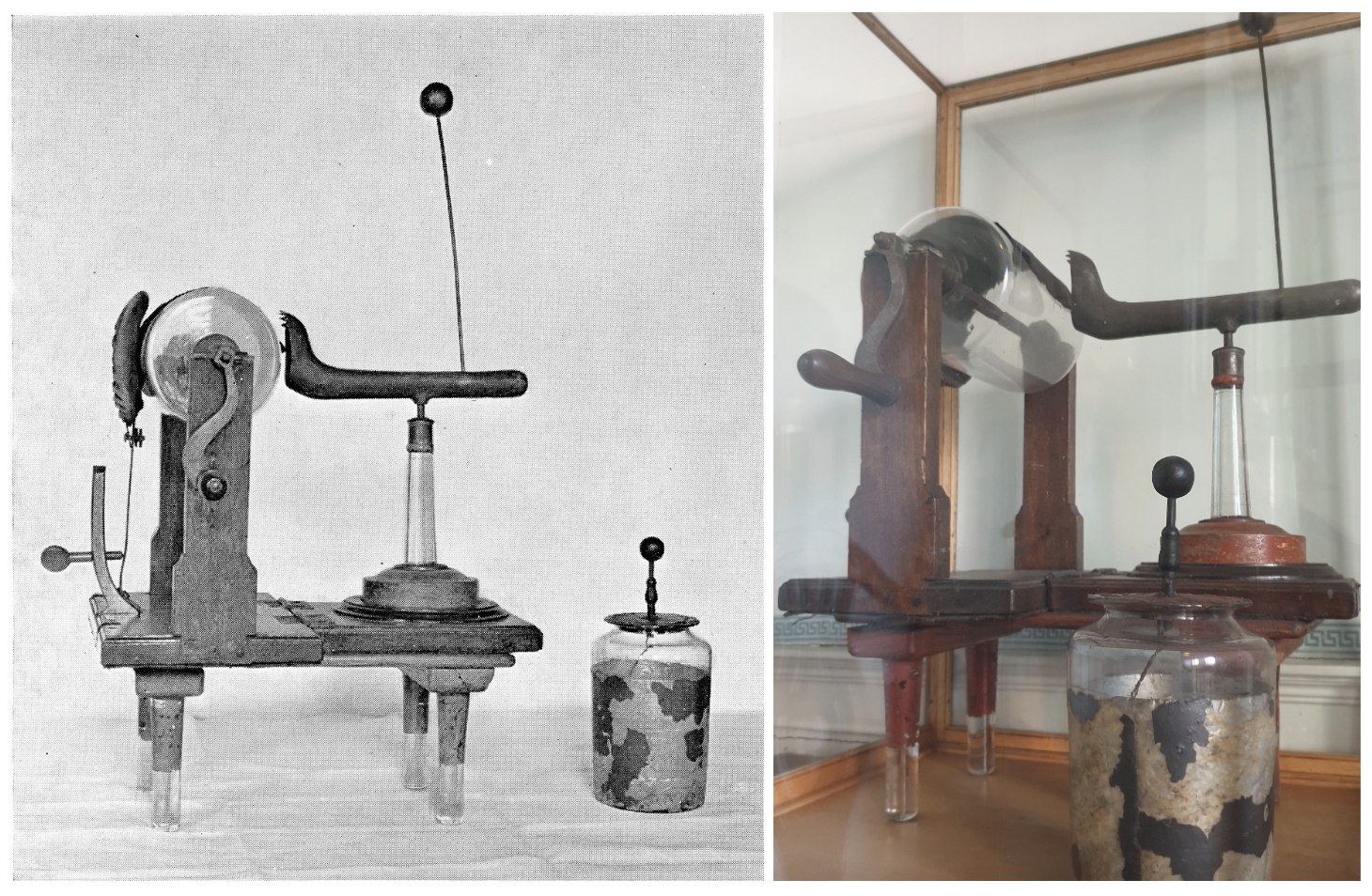 Машина, используемая Уэсли для высоковольтных разрядов пациентов — первые задокументированные случаи электросудорожной терапии (ЭСТ)