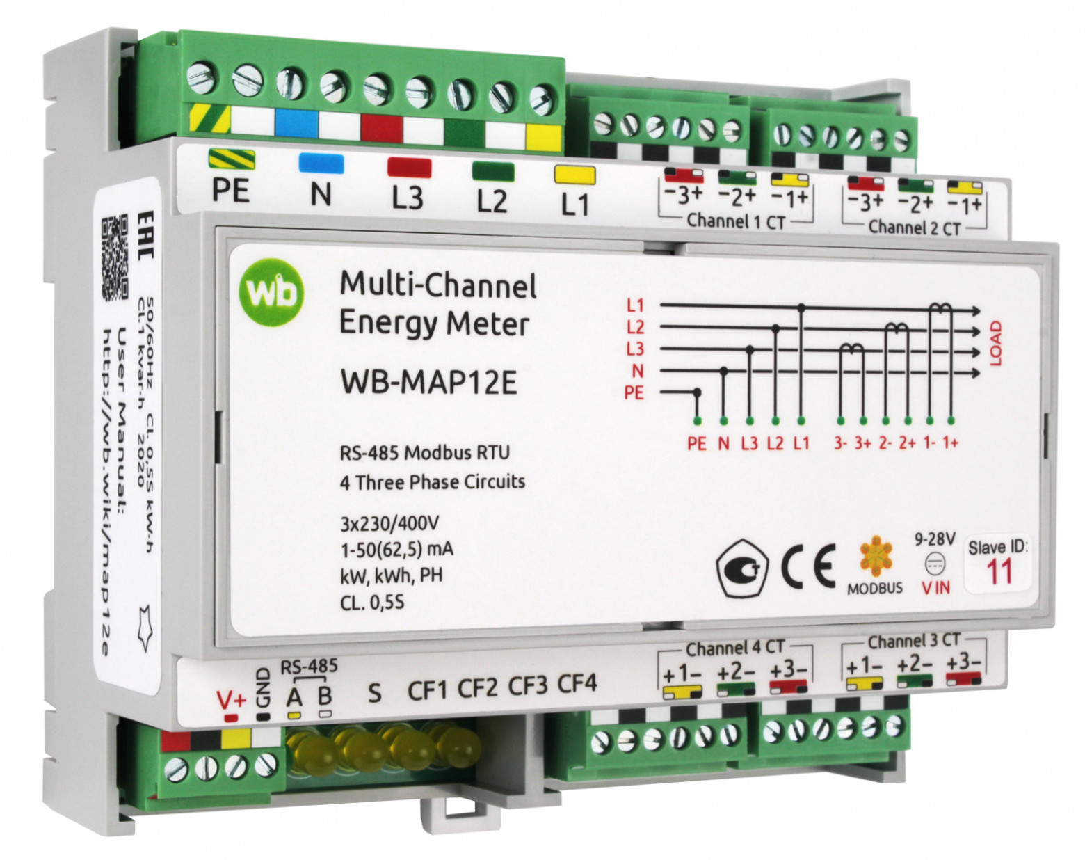 12-канальный измеритель параметров электрической сети