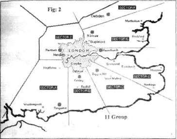 Сектора ПВО Большого Лондона и юго-востока Англии в 1940 году. Благодаря Перси Скотту и его преемникам к концу Первой мировой у британцев окажется уникальный опыт организации большой ПВО, что очень поможет им в отражении гораздо более сильных и разрушительных налётов люфтваффе в 1940-1941 годах