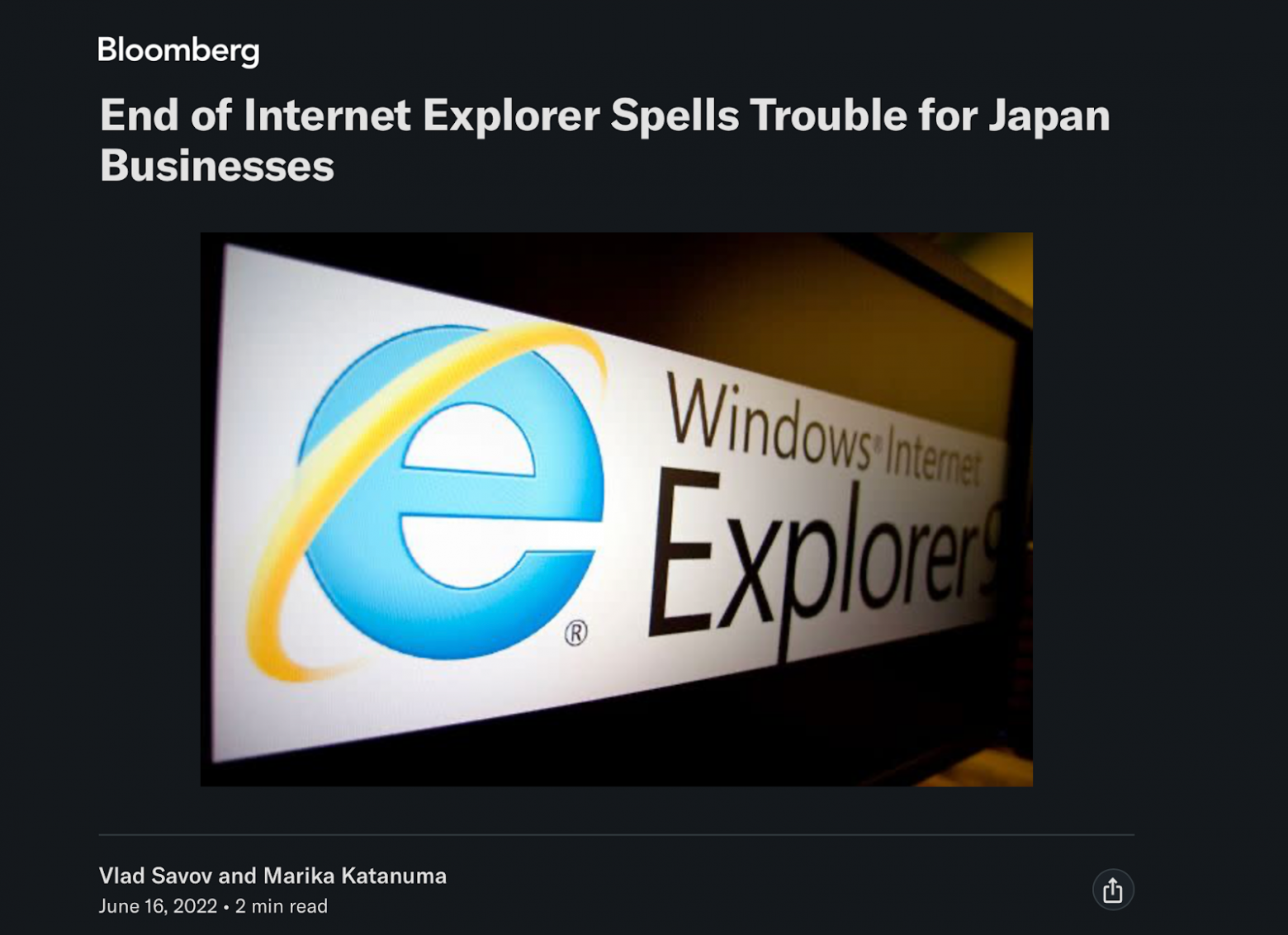 End of Internet Explorer Spells Trouble for Japan Businesses