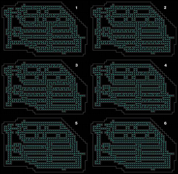 Варианты от низкого штрафа за крутые повороты (1) до высокого (6).