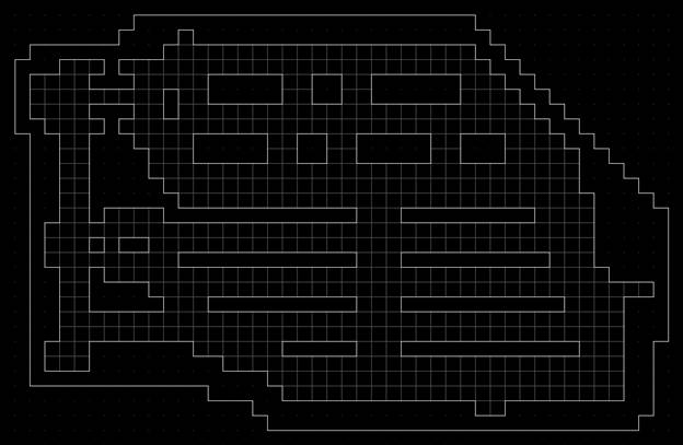 План этажа, разделённый на клетки