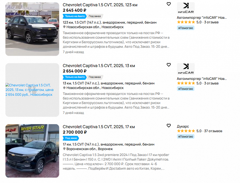 Chevrolet Captiva 2025 в России немного подорожали, но всё равно гораздо дешевле &laquo;китайцев&raquo;