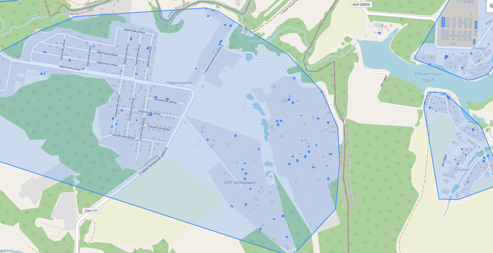 Увеличенное изображение результата кластеризации.