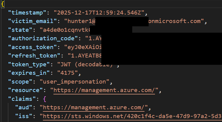 Пара токенов после обмена. Автор