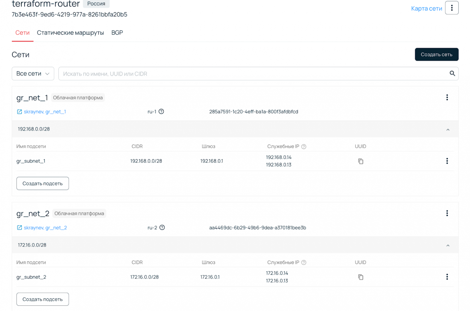 Автоматическое создание и настройка глобального роутера в облаке через Terraform Provider - 29