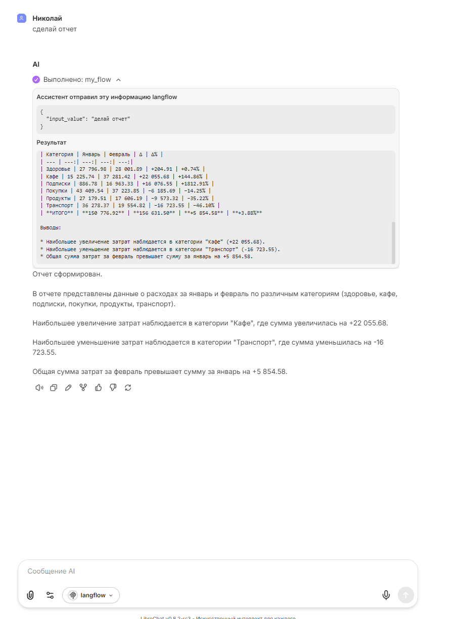 От чат-бота к AI агенту: собираем локальную систему на LibreChat, Langflow и MCP - 42