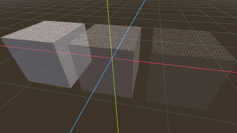 Вам кажется что куб полупрозрачный, однако на практике часть его фрагментов — полностью прозрачные, а часть — нет. Это частый стилистический прием, актуальный как в играх 90-х, так и сейчас.