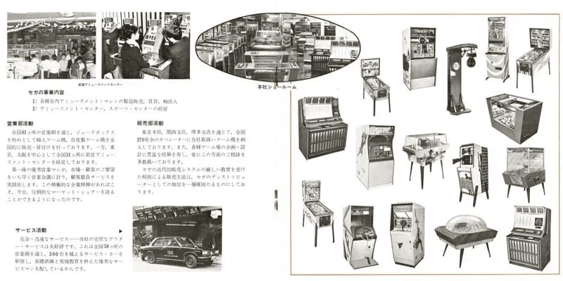 Буклет с продукцией Sega в 1970 году