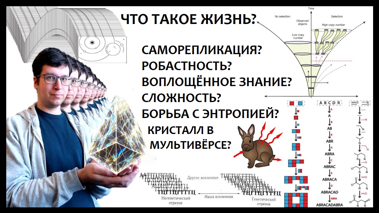 Как определить жизнь? Саморепликация с изменениями, робастность и мультивёрсные кристаллы - 1 Как определить жизнь? Саморепликация с изменениями, робастность и мультивёрсные кристаллы - 1