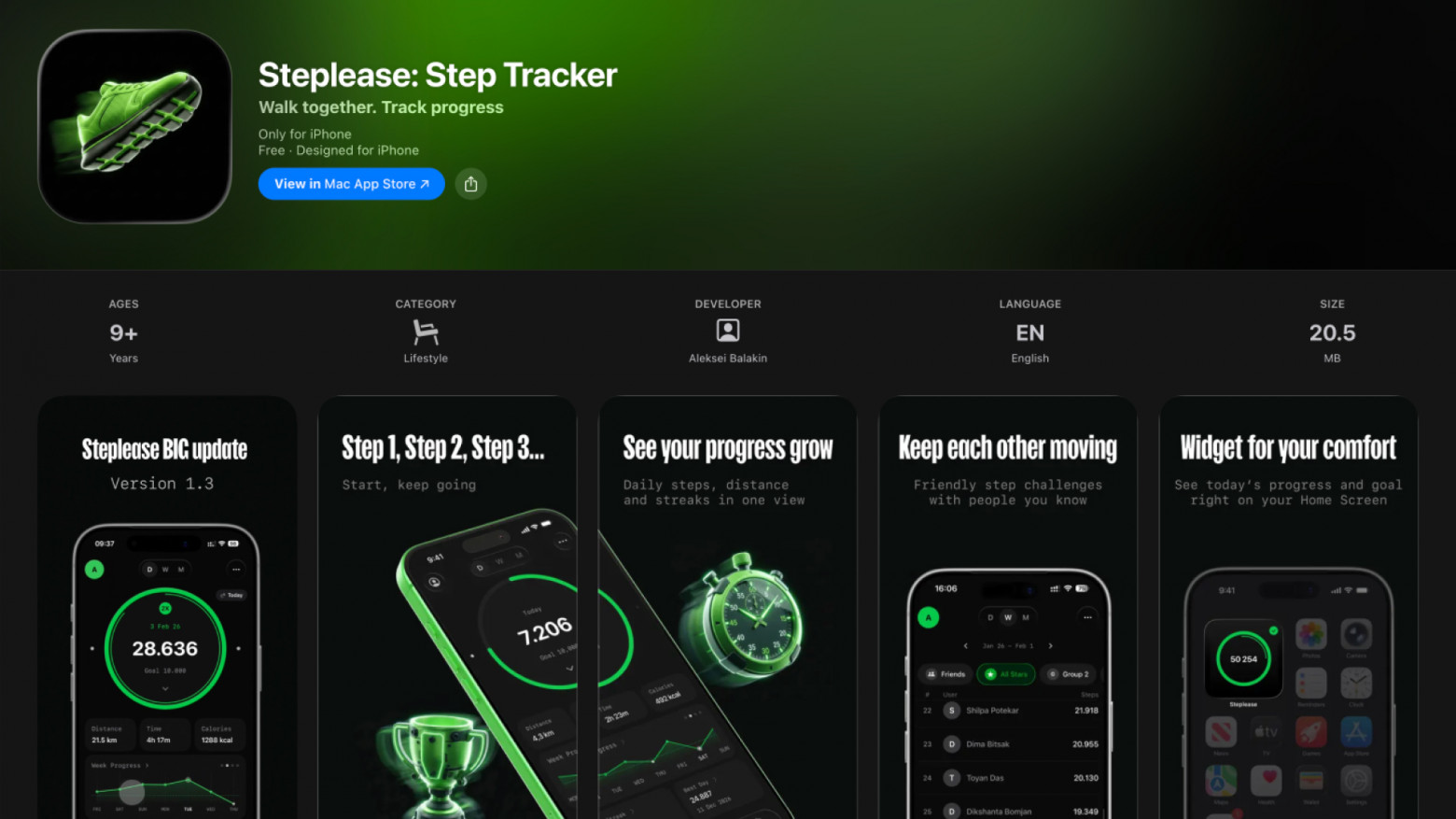 Страница приложения в сторе