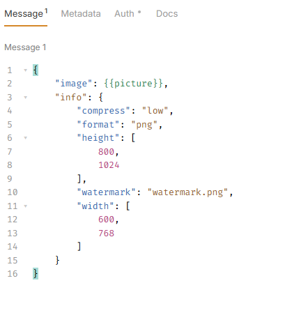 если появляются проблемы при подключении к сервису, то не выносите текстовое представление картинки в переменную