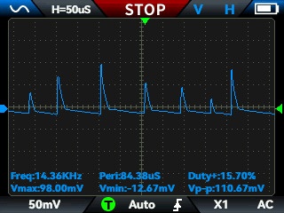 Без фильтра: пульсации 111 мВ   