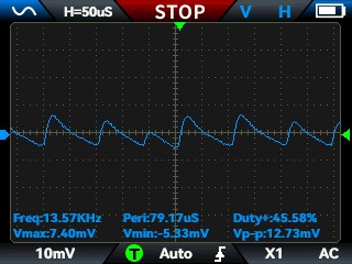 С LC-фильтром: 13 мВ  