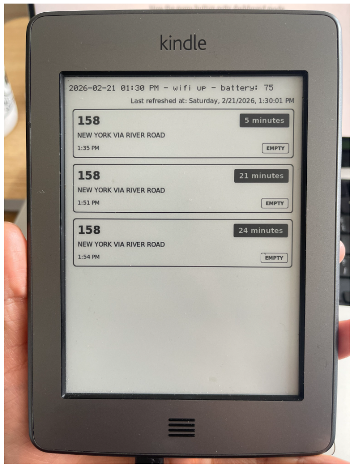 Как заставить старенькую Kindle показывать время прибытия автобусов - 18
