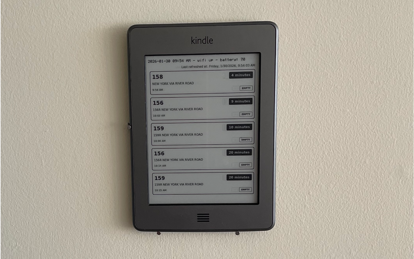 Как заставить старенькую Kindle показывать время прибытия автобусов - 1