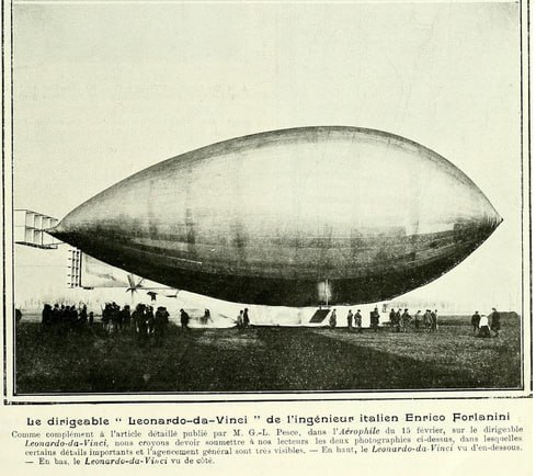 Полужёсткий F-1 «Leonardo da Vinci» разработки Энрико Форланини, 1909 год