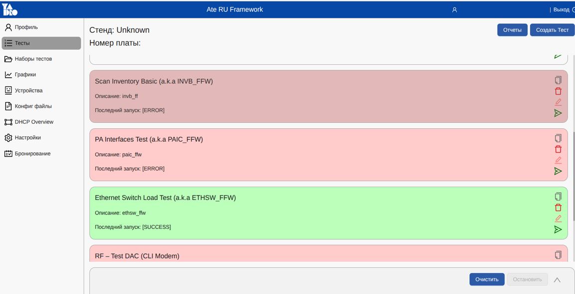 Здесь видно, что из четырех тестов пройден только один  