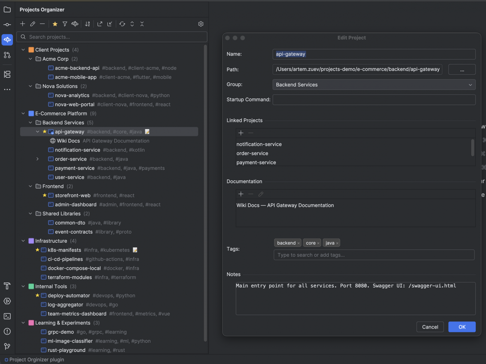 75 проектов в IntelliJ IDEA: как я перестал тонуть в Recent Projects и написал свой плагин - 1