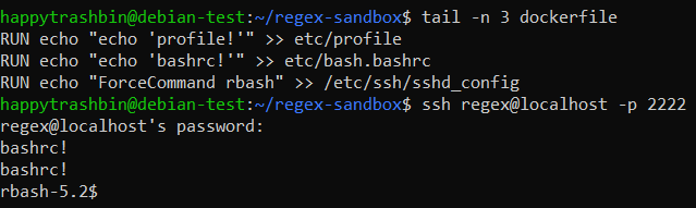 Обычный rbash